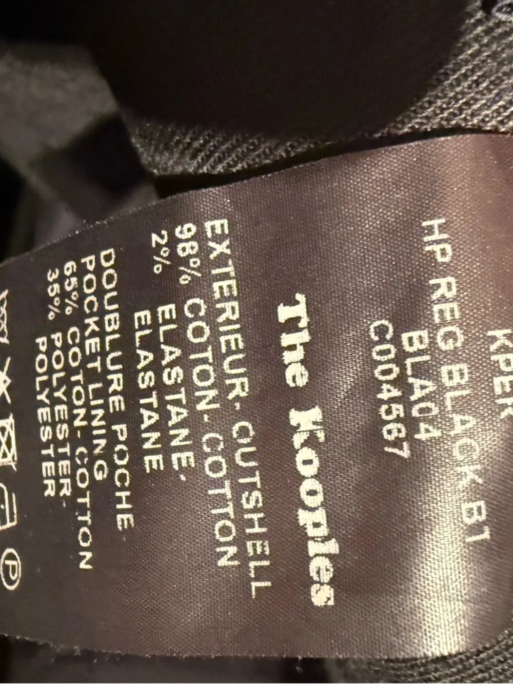 The Kooples men’s fitted Black Jeans - Classic Straight Fit button fly 31x34 - Picture 4 of 6